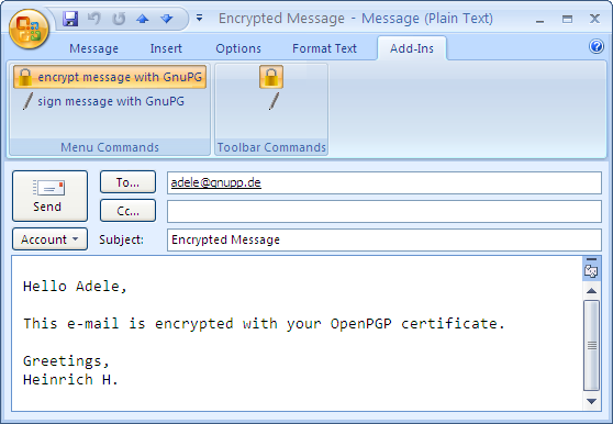 form with example select Encrypting 12  Gpg4win   e mails Compendium